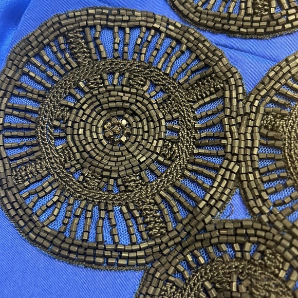 Jason Wu Royal Blue 100% silk dress with decorative embroidery around bottom - Picture 11 of 11